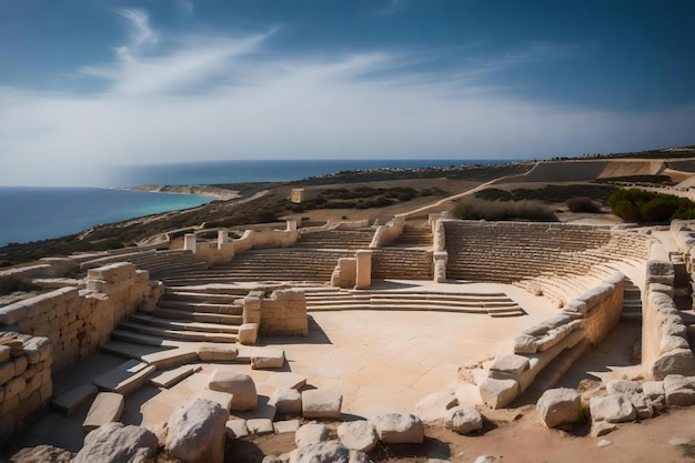 Ruinas antiguas de la ciudad de Kourion cerca de Paphos y Limassol Chipre