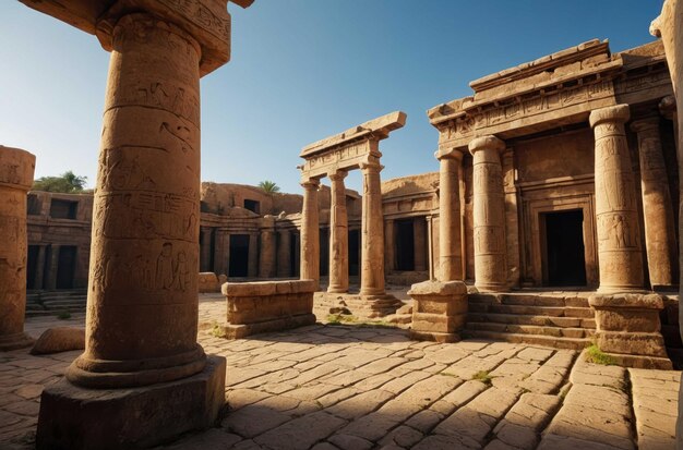 Ruinas antiguas con columnas bajo el sol