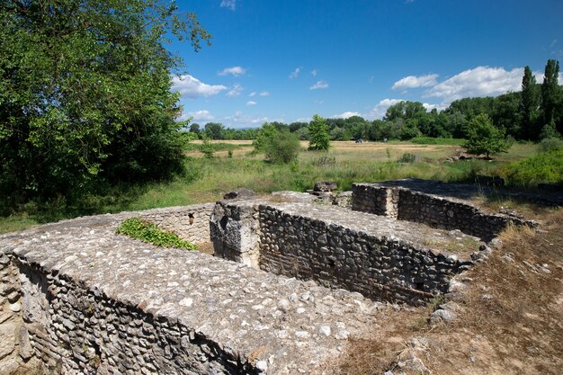 Ruinas antiguas en Dion, Grecia.