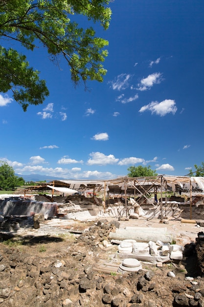 Ruinas antiguas en Dion, Grecia.