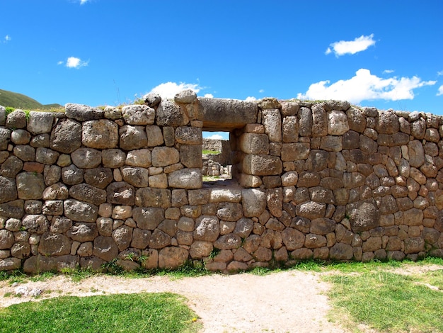 Ruinas antiguas de la fortaleza en Cusco Inca Empire Perú