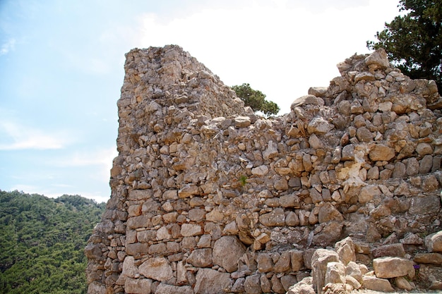 Ruinas antiguas en la isla Grecia de Rodas