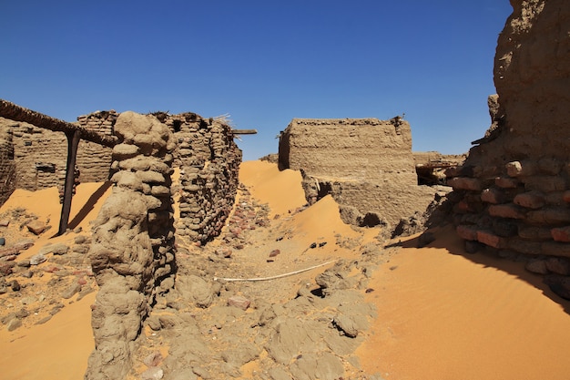 Ruinas antiguas, Old Dongola en Sudán, Sahara deser, África