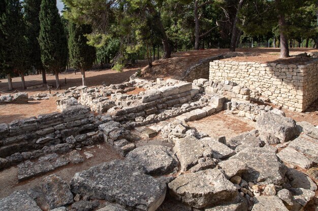 Ruinas antiguas en el sitio arqueológico de la Edad de Bronce de Knossos en Creta y la ciudad más antigua de Europa Creta Grecia