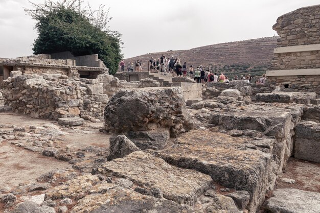Ruinas antiguas en el sitio arqueológico de la Edad de Bronce de Knossos en Creta y la ciudad más antigua de Europa Creta Grecia
