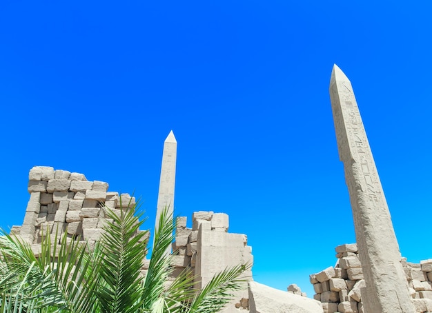 Ruinas antiguas del templo de Karnak en Egipto