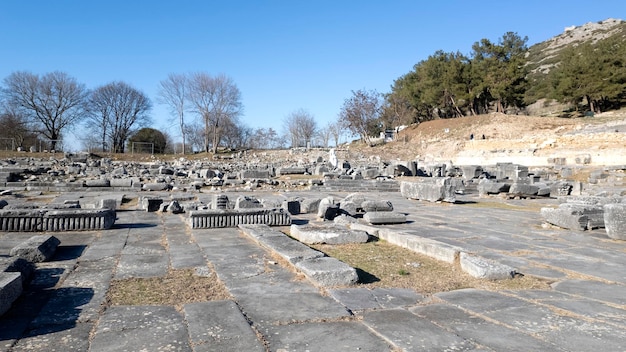 Ruinas antiguas en la zona arqueológica de Filipos, Grecia