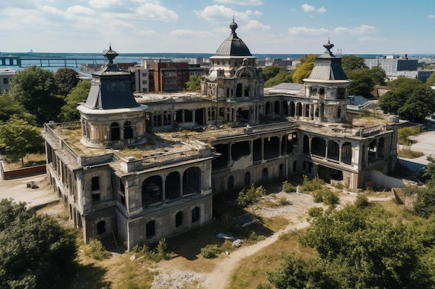 las ruinas del antiguo castillo se muestran en esta foto.