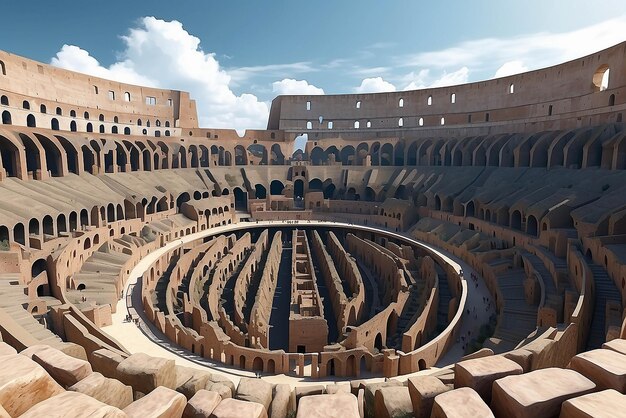 Foto ruinas del antiguo colosseo romano 3d de fondo