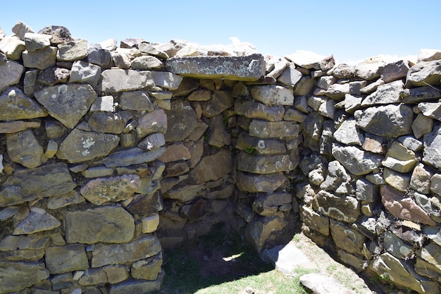 Ruinas de Chincana en Isla del Sol Isla del Sol en el lago Titicaca Bolivia