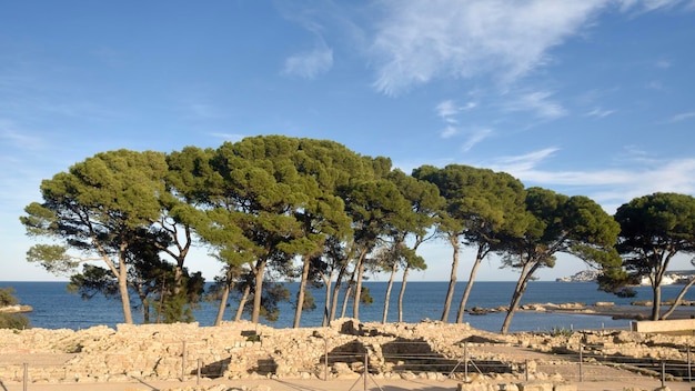 Las ruinas de la ciudad griega de Empurias junto al mar Girona provincia España