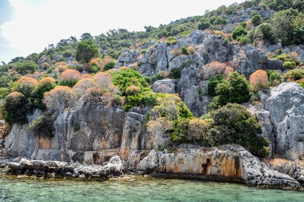 Foto las ruinas de la ciudad de mira kekova