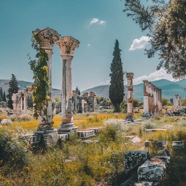 Foto ruínas da cidade antiga sítio arqueológico foto éfeso