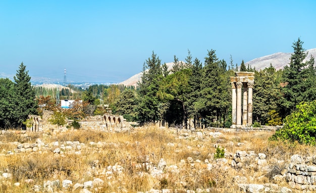 Foto ruínas da cidadela omíada em anjar, patrimônio mundial da unesco no líbano