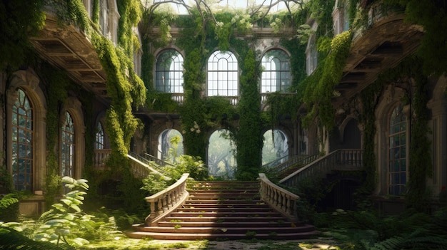 ruínas de fantasia casa de fantasia jardins encantados arquitetura abandonada