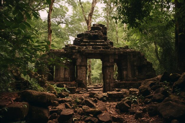 Foto ruínas de gedi na floresta