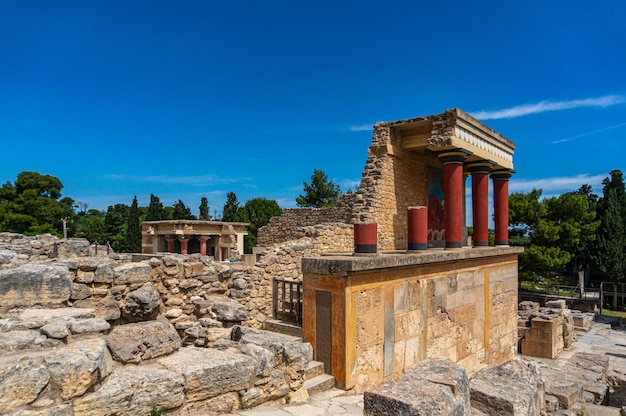 Ruínas de Knoss um antigo palácio na ilha de Creta Grécia