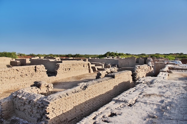 Ruínas de Mohenjo daro perto do rio Indus no distrito de Larkana Sindh Paquistão