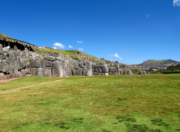 Ruínas de Sacsayhuaman da fortaleza em Cusco Inca Empire Peru