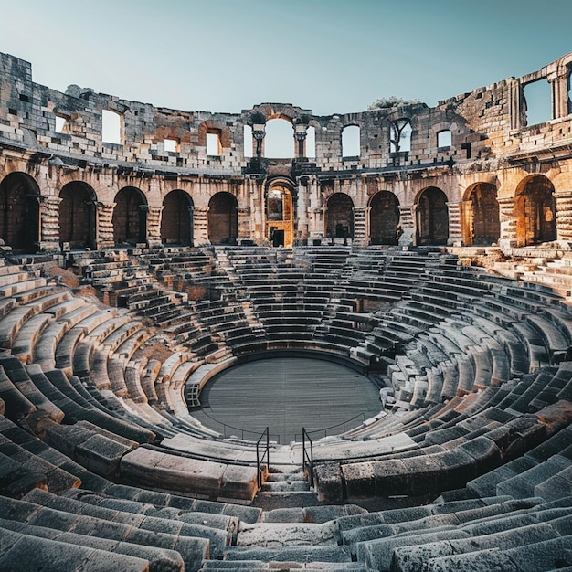 Ruínas do antigo anfiteatro romano Patrimônio Cultural Imagem