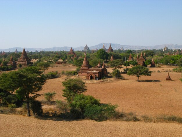 Ruínas do antigo pagode Bagan Myanmar
