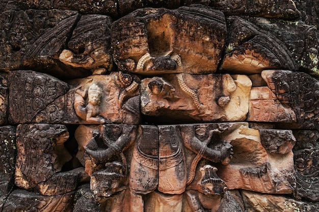 Ruínas do antigo templo Khmer em Siem Reap Camboja