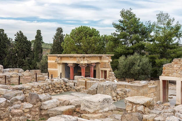 Ruínas do palácio de Knossos na ilha de Creta, Grécia Famous Minoan Knossos palace