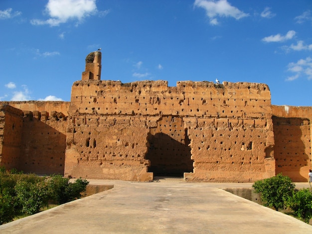 Ruínas do palácio em Marrakech Marrocos