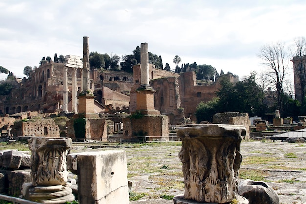 Ruínas do Palatino em Roma, Itália