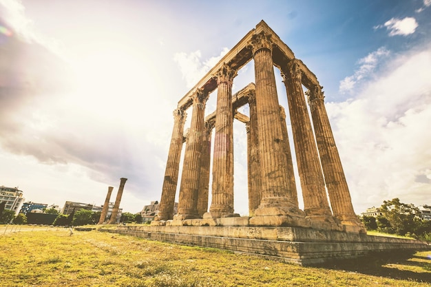 Ruínas do templo de zeus olímpico em atenas