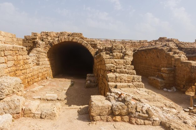 Ruinas de edificios en Cesarea. Israel