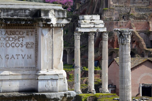 Las ruinas del Foro Romano en Roma Italia