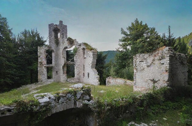 Foto ruinas de la iglesia fondo de pantalla hd 8k imagen fotográfica de stock