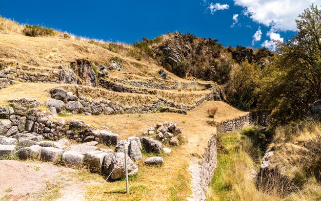 Ruinas incas de tambomachay cerca de cusco en perú