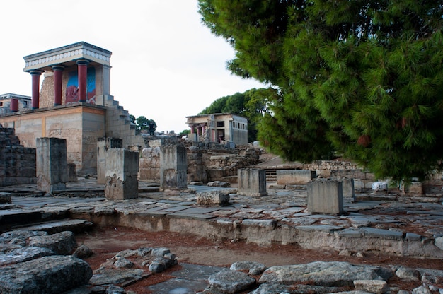 Ruinas del laberinto del Minotauro en Creta.