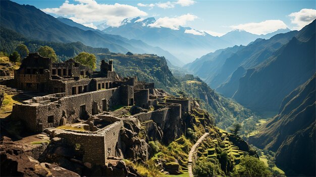 Foto las ruinas de machu picchu, perú