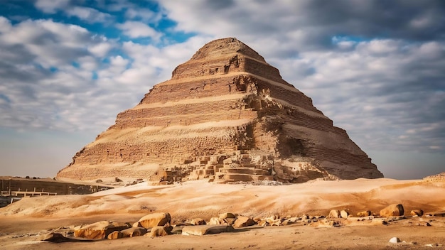 Ruinas de la pirámide de Keops en El Cairo, Egipto