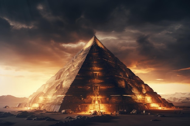 Ruinas de las pirámides egipcias IA generativa