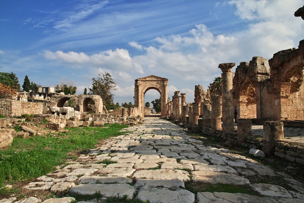 Foto ruínas romanas em tiro (azedo), líbano