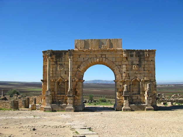 Ruínas romanas em Volubilis Marrocos