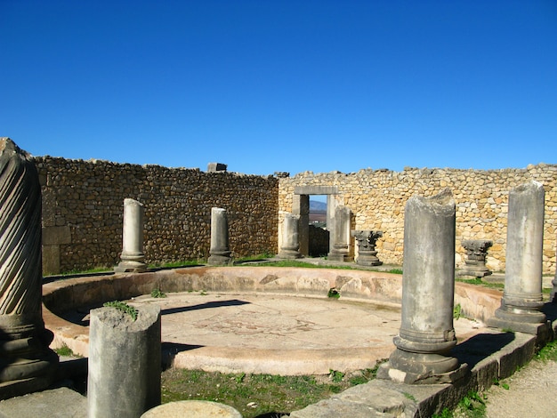 Ruínas romanas em volubilis, marrocos