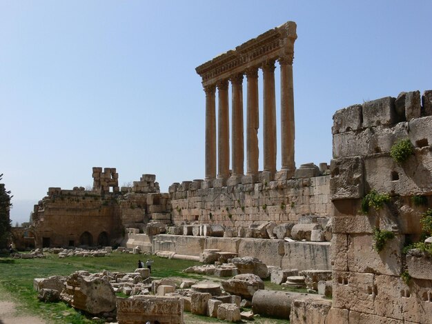 Foto ruínas romanas na bekaa do líbano