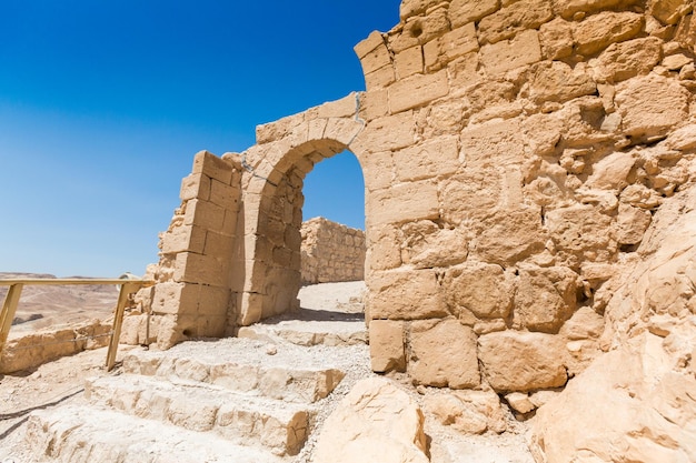 Ruinas romanas en el Parque Nacional de Masada Israel