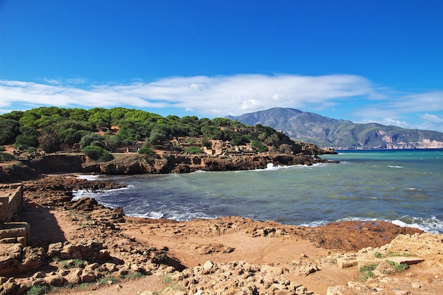 Ruinas romanas de piedra y arena en Argelia