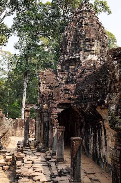 Ruinas del templo de Bayon en Angkor Wat en Siem Reap Camboya