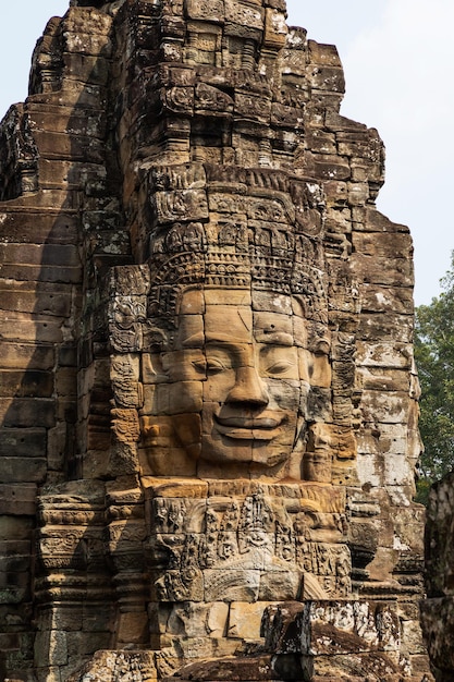Ruinas del templo de Bayon en Angkor Wat en Siem Reap Camboya