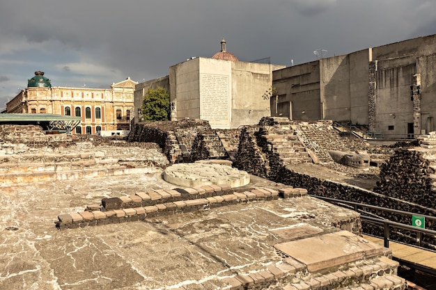 Ruinas del Templo Mayor en el centro de la ciudad de México, México