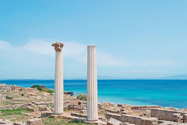 Foto ruinas de tharros en un día claro