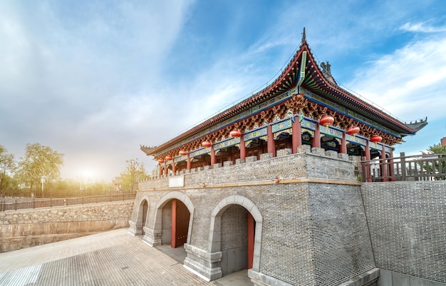 Foto ruinas de las torres de la ciudad de estilo chino yueyang china