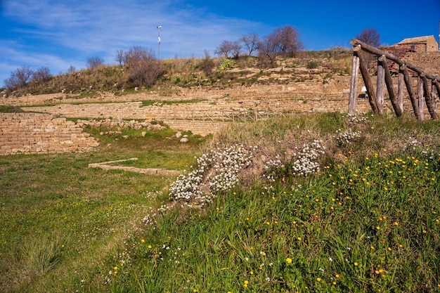 Ruinen der Altstadt in Morgantina archäologische Stätte Sizilien